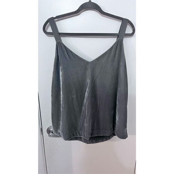 J Crew Velvet Gray Tank Top Womens Size L - Picture 6 of 9
